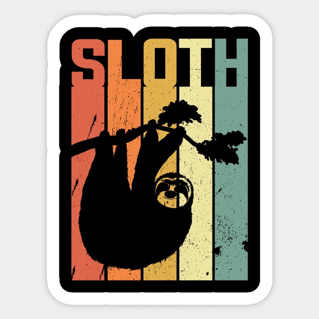 Retro Hanging Sloth Animal Lover Gift Sticker by 2blackcherries